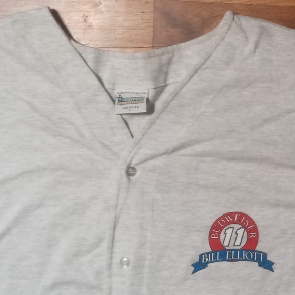 vintage NASCAR BUDWEISER t shirt single stitch Bill Elliot Bud Beer Ford Chevy - Picture 3 of 6